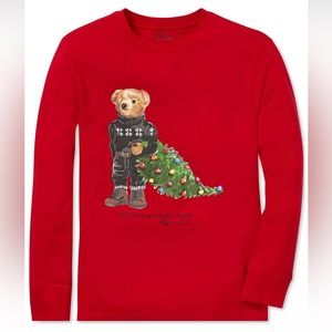 Big Boys Holiday Bear Long-sleeve Cotton T-Shirt